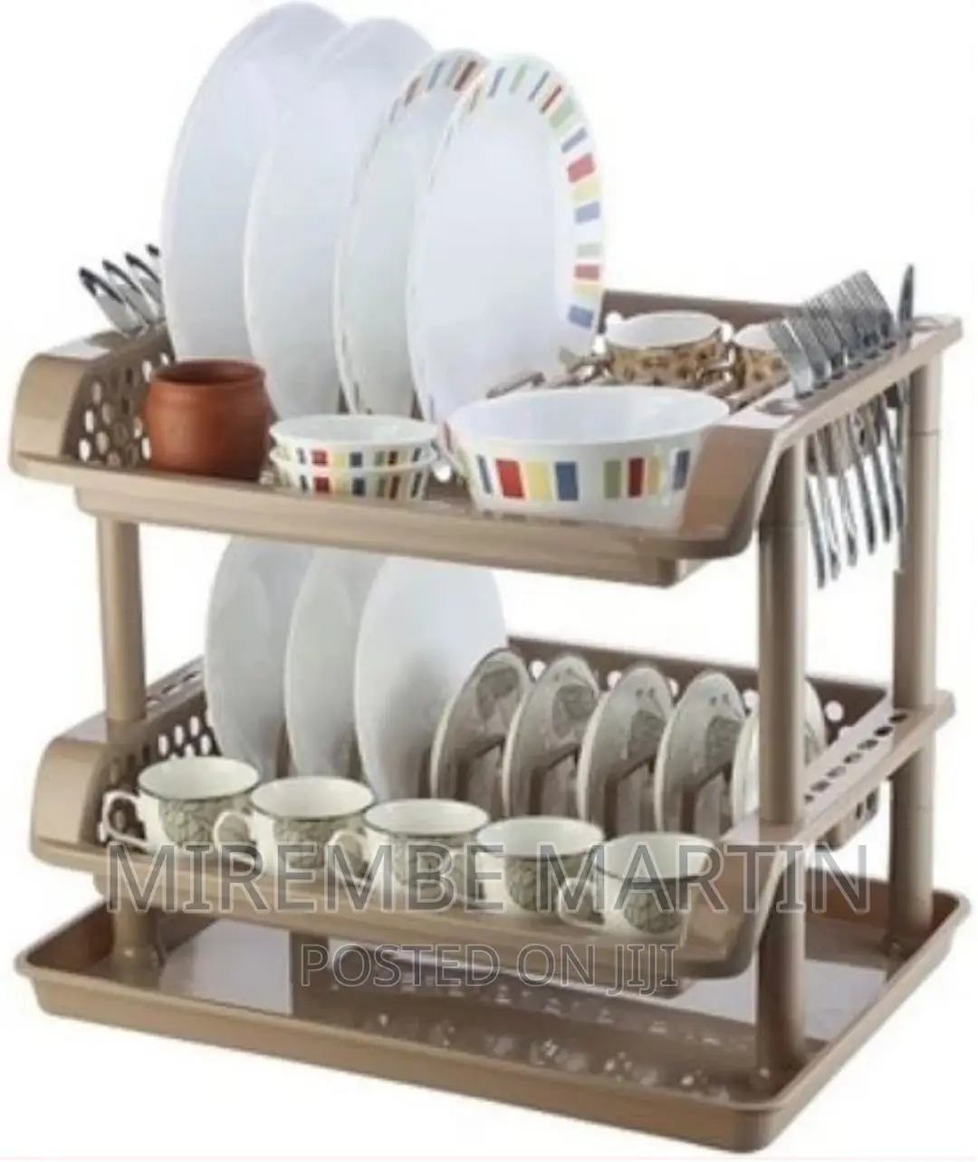 2 Tier Kitchen Plastic Dish Draining Dryingstorage Rack Tray