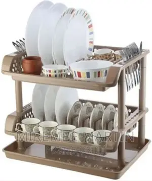 2 Tier Kitchen Plastic Dish Draining Dryingstorage Rack Tray