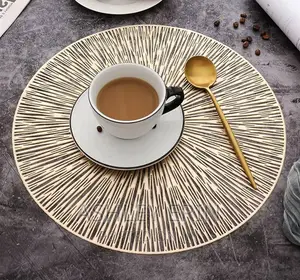 6pcs Round Golden Table Mat