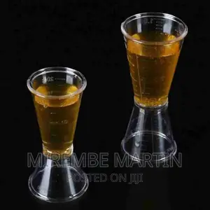 2 Pc 40cc Double Acrylic Jigger Cocktail Shot Glasses