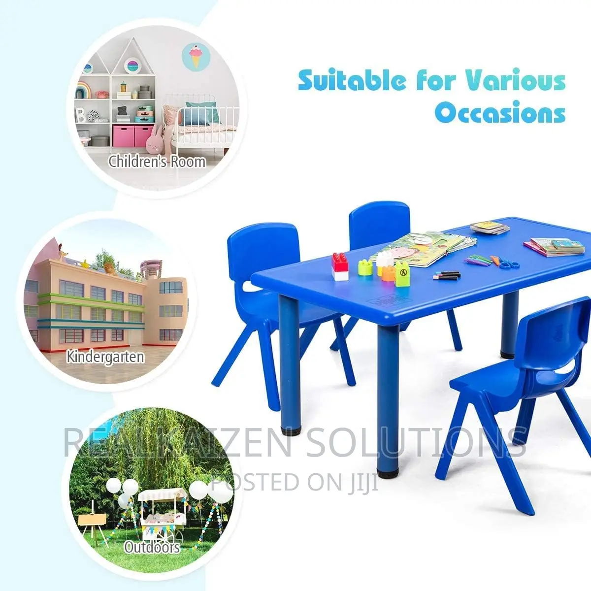 Rectangular Plastic Height Adjustable Activity Plastic Table