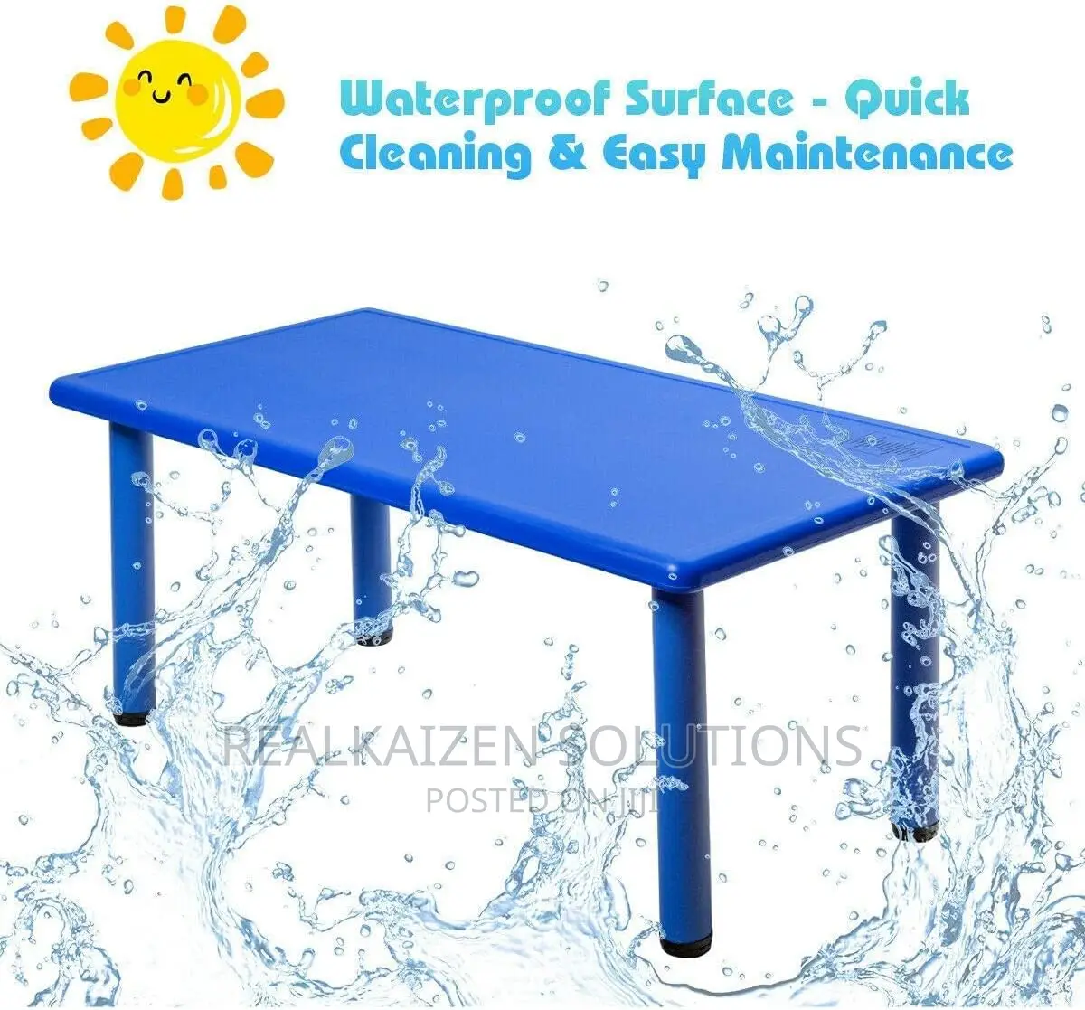 Rectangular Plastic Height Adjustable Activity Plastic Table
