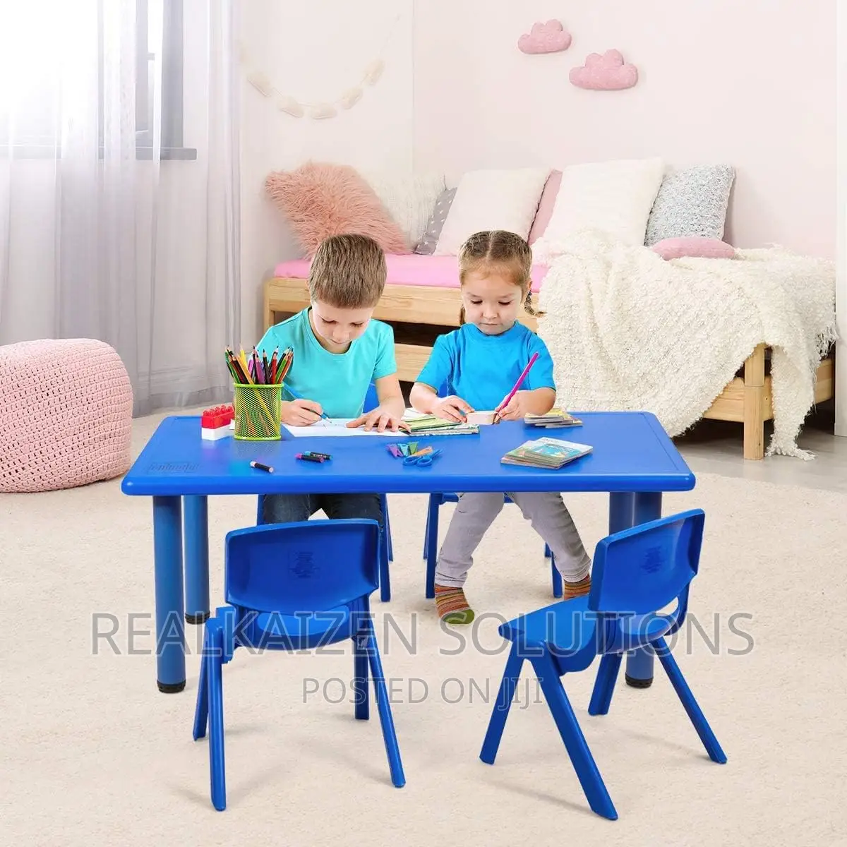 Rectangular Plastic Height Adjustable Activity Plastic Table