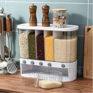 5-Grid Wall Mounted Storage Container 12L Food Dispenser