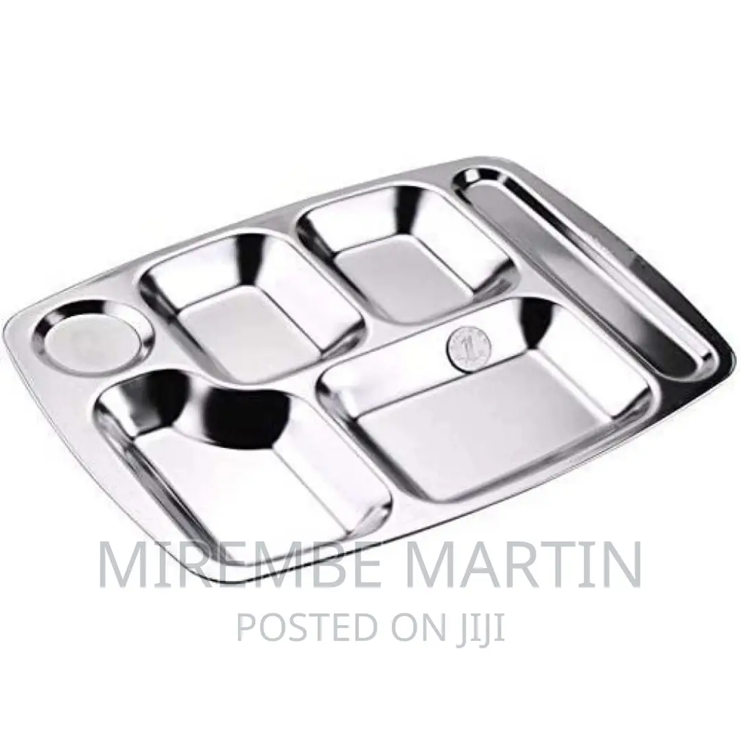 Stainless Steel Rectangle 6-in-1 Component Dinner Plate Tray