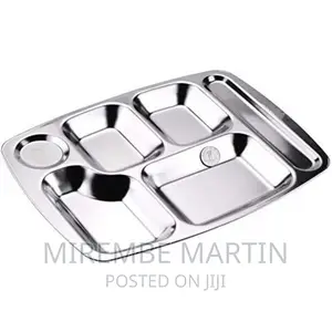 Stainless Steel Rectangle 6-in-1 Component Dinner Plate Tray
