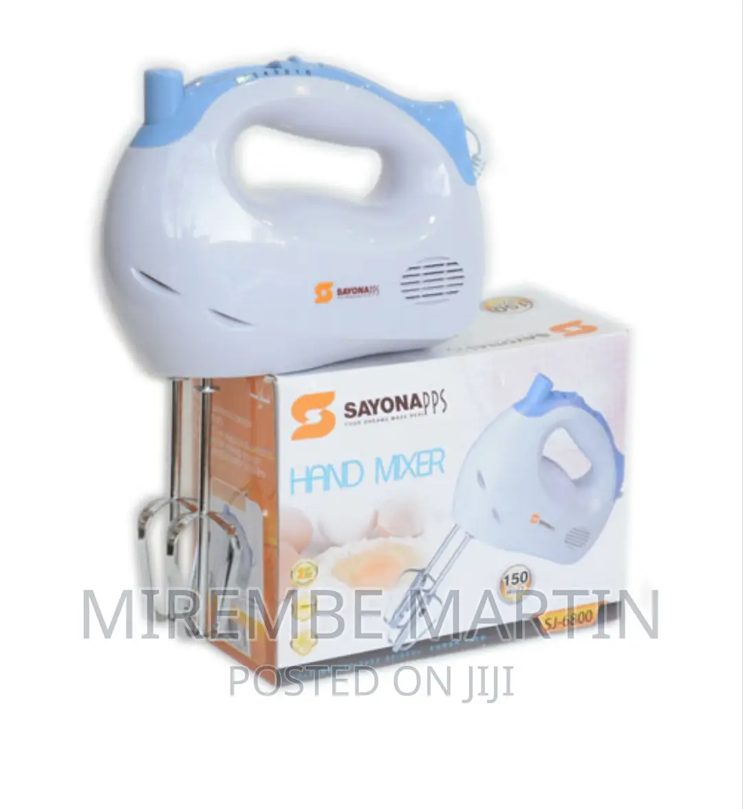 Sayona SJ-6800 Hand Mixer With Blades Dough Hooks