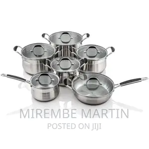 12 Pieces Stainless Steel Saucepans Cookware Pots