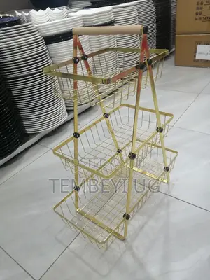 3 Tier Stainless Gold Fruit Basket.