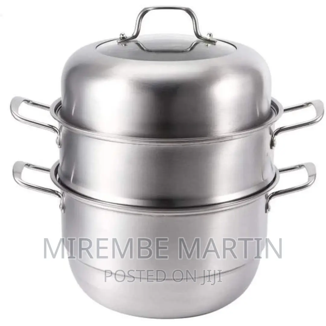 3 Layer Stainless Steel Food Saucepan and Steamer Soup Pot