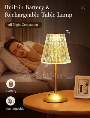 Golden Crystal Rechargeable Table Lamp