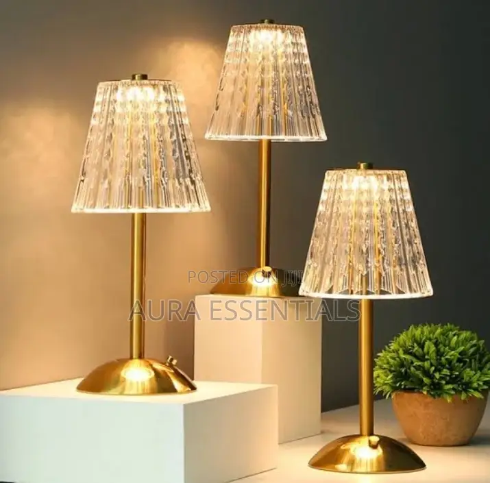 Golden Crystal Rechargeable Table Lamp