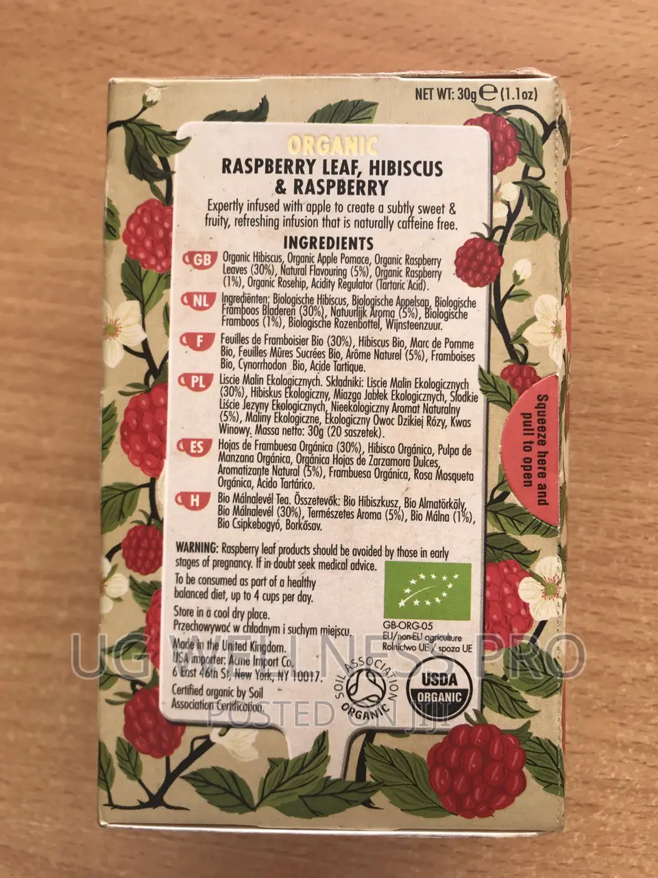 Organic Raspberry Leaf 20 Bag Heath and Heather