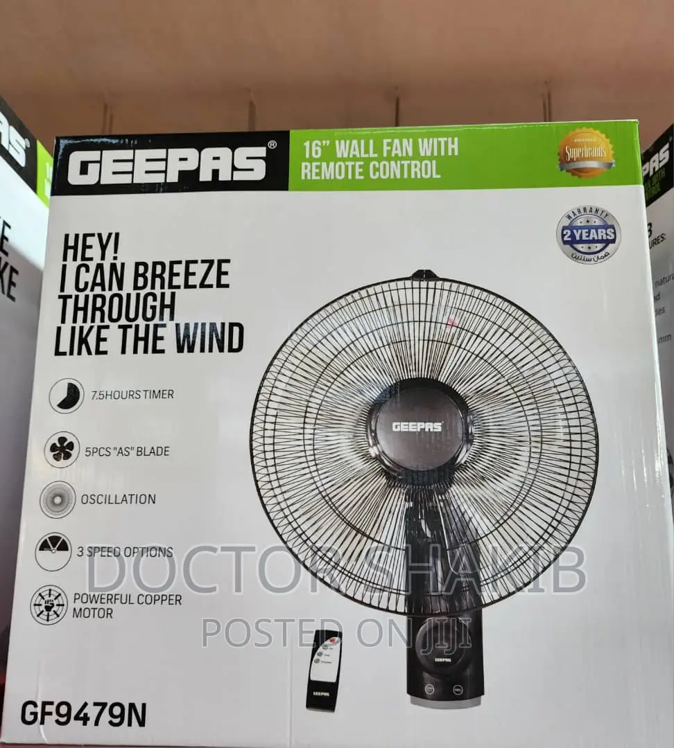 Geepas 16inch Wall Fan With Remote