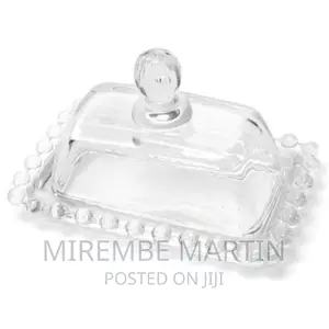 Glass Butter Dish With Classic Covered 2-Piece Design Tray