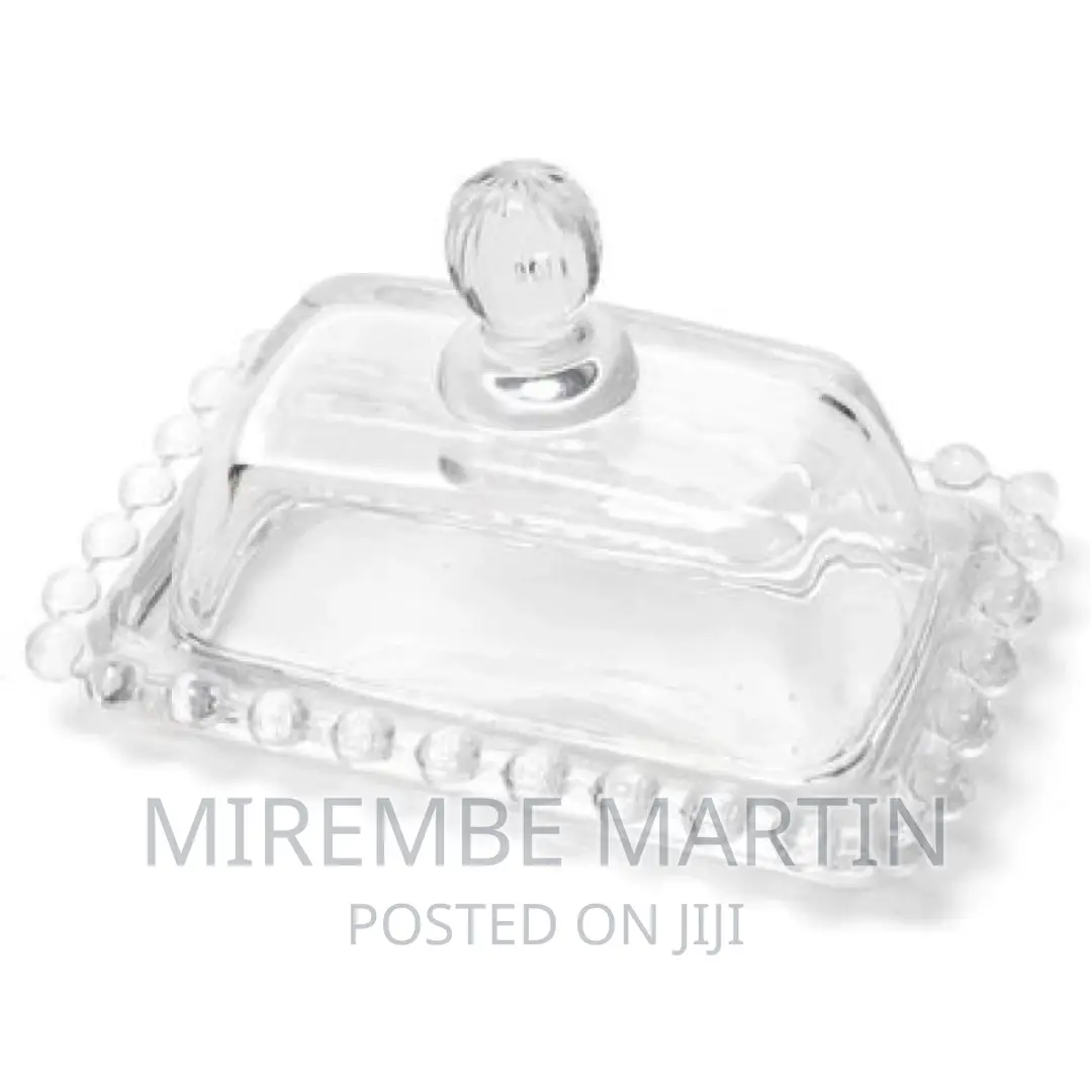 Glass Butter Dish With Classic Covered 2-Piece Design Tray