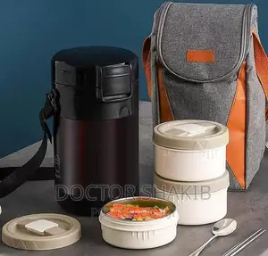 2.3L Stainless Steel Lunch Box With Insulated Bag