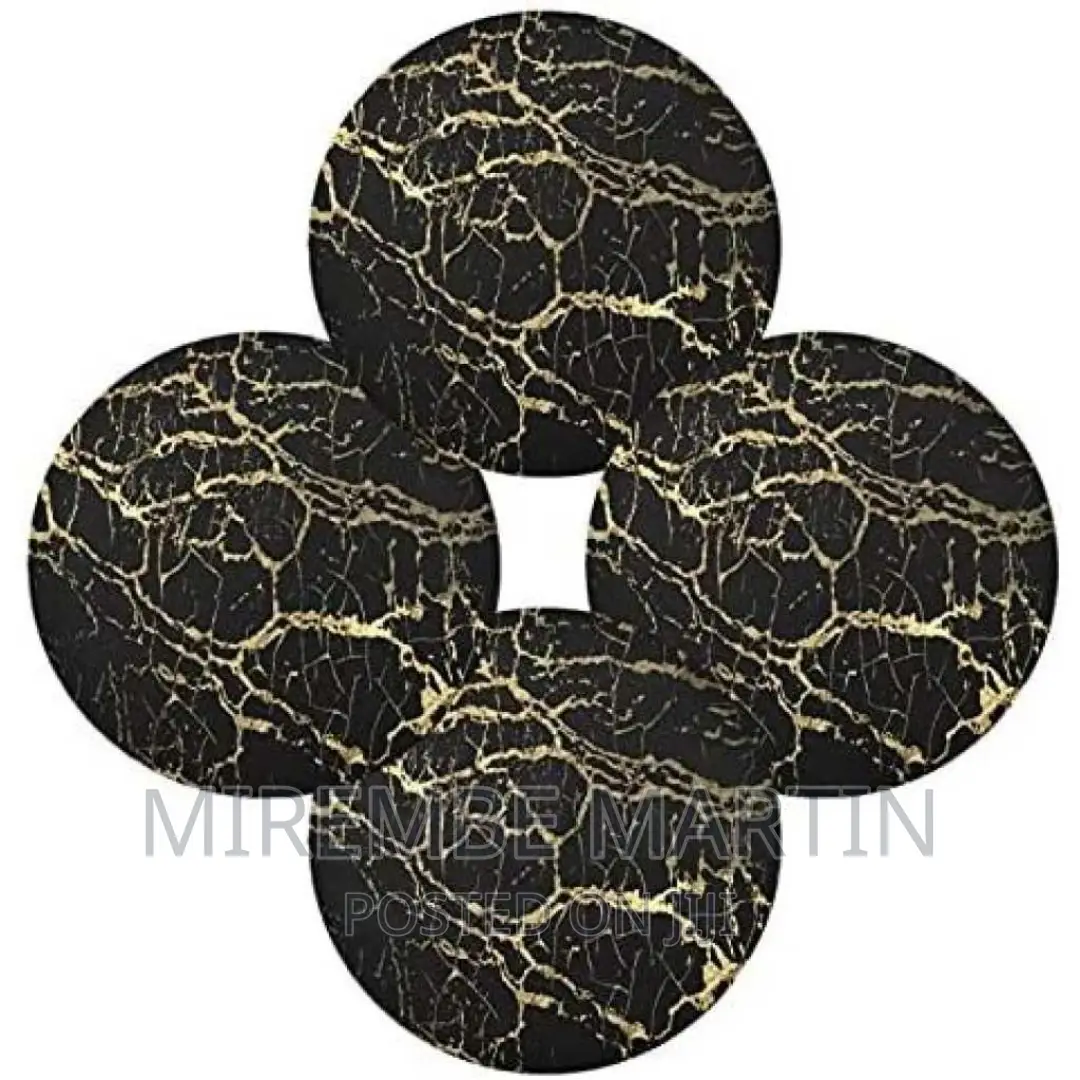 2 Sided 6PC Marble Design Round Placemats Dining Table Mats