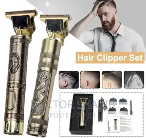 Rechargeable Golden Metal Hair Clipper Set