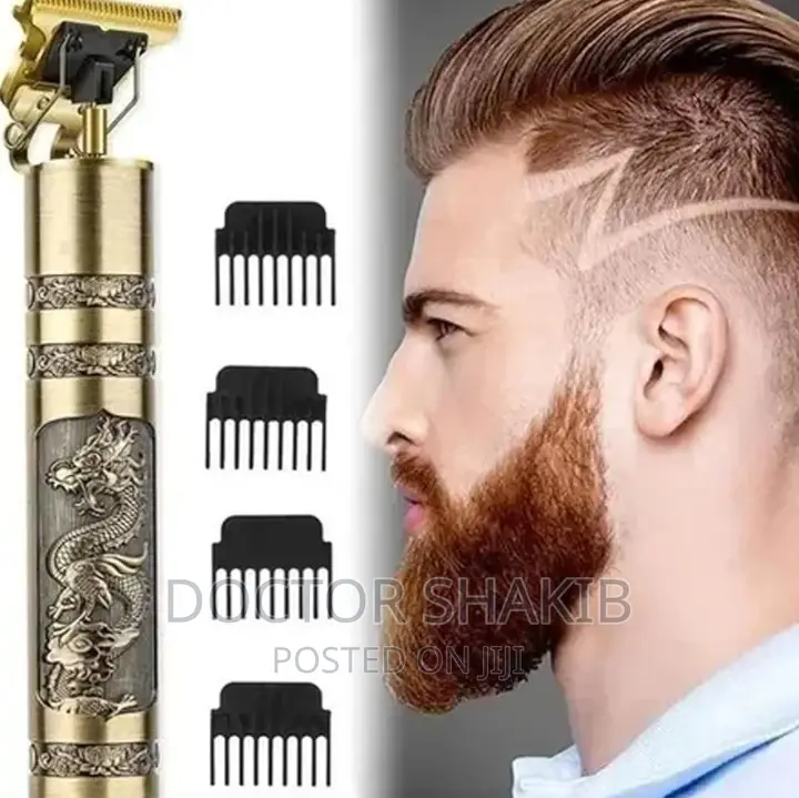 Rechargeable Golden Metal Hair Clipper Set