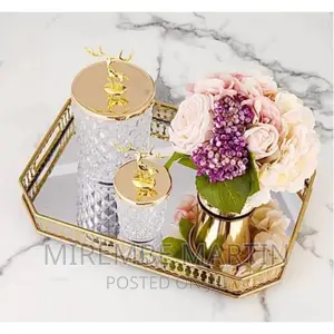 Rectangle Makeup Jewelry Organizer Decorative Glass