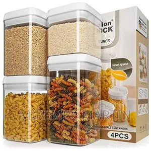 4pc Plastic Canisters With Vacuum Seal Lids