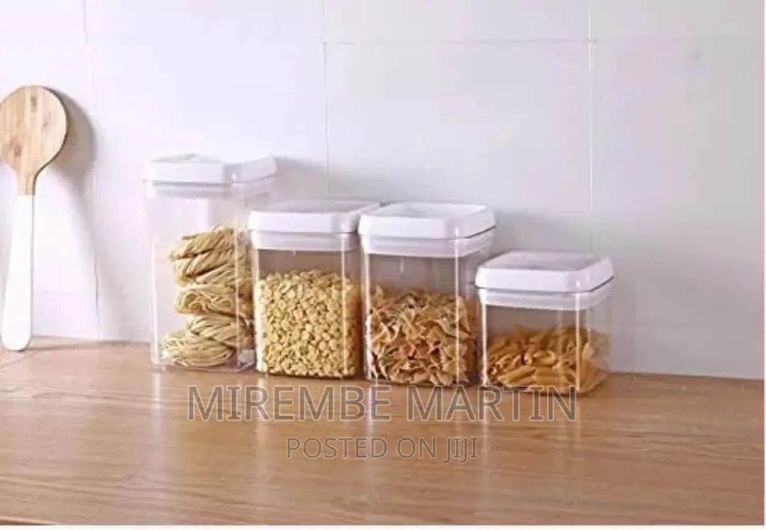 4pc Plastic Canisters With Vacuum Seal Lids