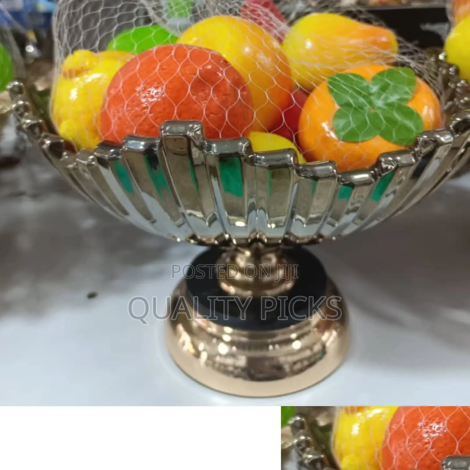 Metal Fruit Glass Bowl