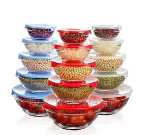 5pcs Transparent Glass Blow Set With Lids
