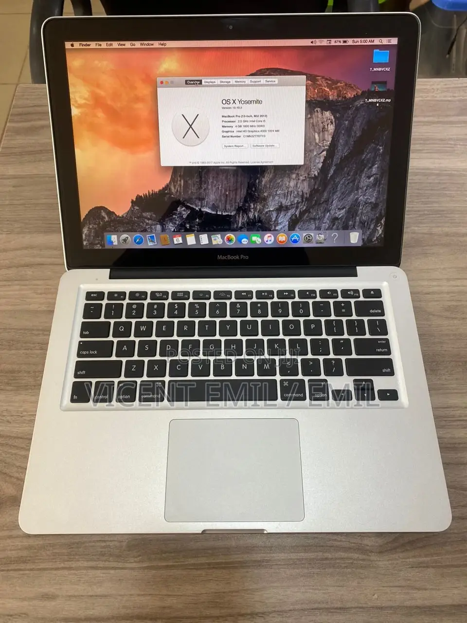 Laptop Apple MacBook Pro 4GB Intel Core I5 HDD 500GB