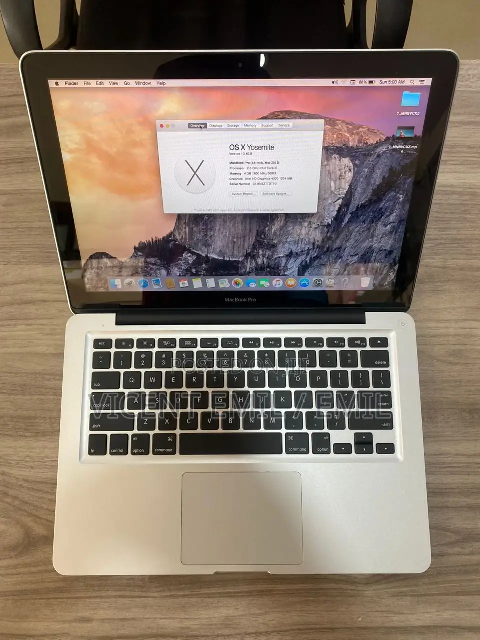 Laptop Apple MacBook Pro 4GB Intel Core I5 HDD 500GB