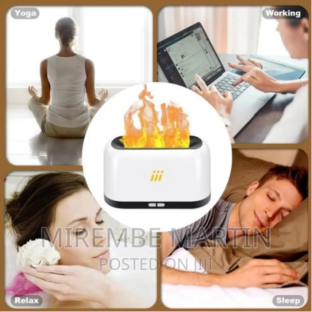 Oil Diffuser With Flame Light Air Aroma Humidifier
