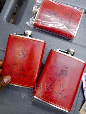8oz(230mls) Stainless Steel Hip Flask Leather Wrapped