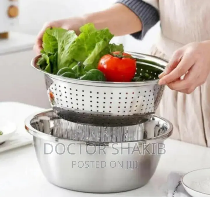30cm Stainless Steel Rice, Vegetable Washing Colander