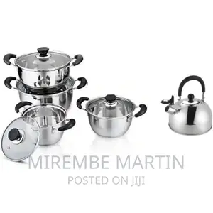 Lightbox 9 Pieces Cookware Set With a Whistling Kettle-