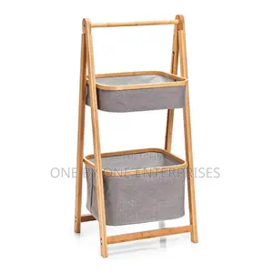 Storage Unit, Bamboo/Polyester Grey