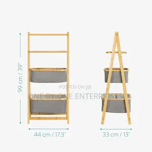 Bathroom Shelf Bamboo Shelf Laundry Basket Sorter