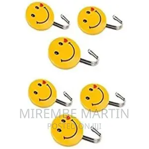 Self Adhesive Smiley Wall Steel Hooks Wall Sticker Holder