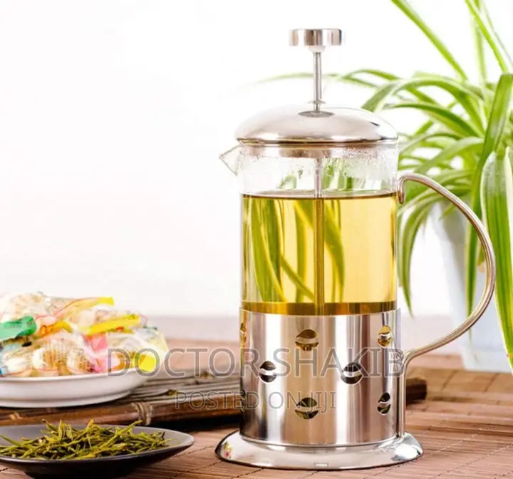 1000ml Stainless Steel Glass Coffee Pot