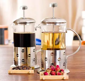 1000ml Stainless Steel Glass Coffee Pot
