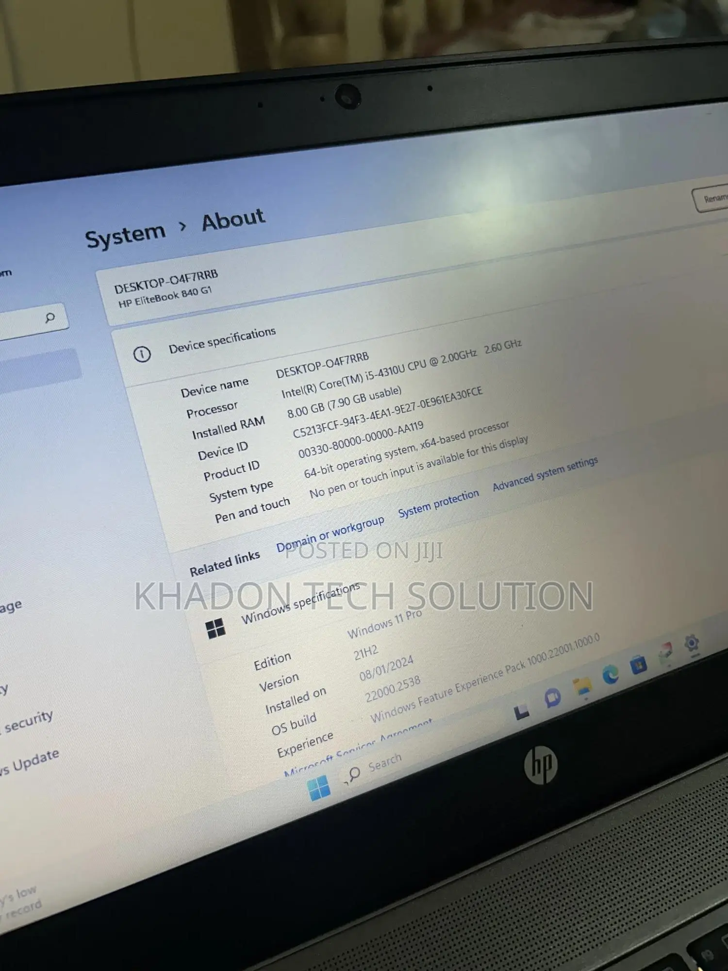 Laptop HP EliteBook 840 8GB Intel Core i5 HDD 500GB