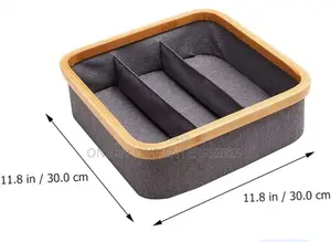Bamboo Drawer Laundry Organizer, Bamboo - 3 Cells
