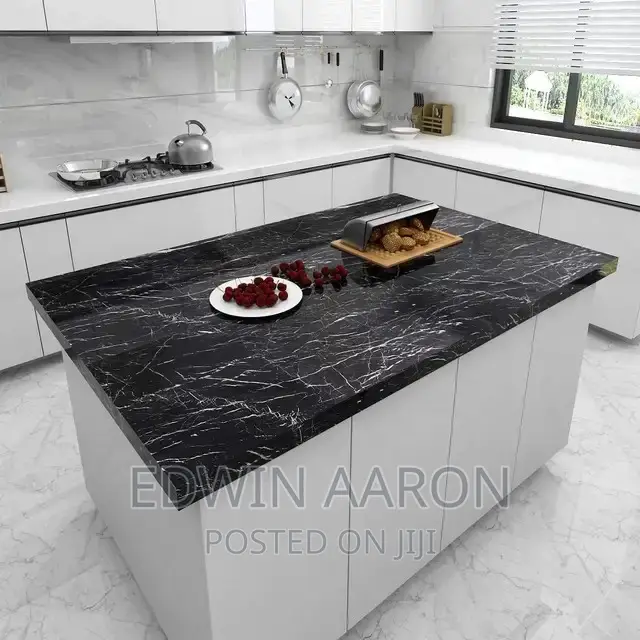 Black Marble Self Adhesive Wallpaper 5m