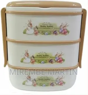 3 Layer Rabbit Lunch Box Container Tiffin