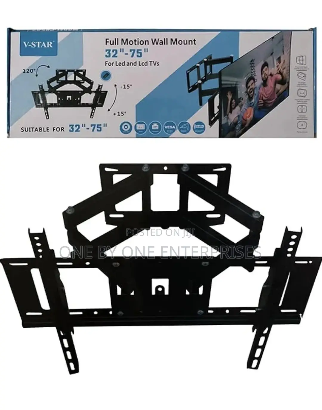 V-Star Full Motion TV Wall Mount 32"-75" Inch .