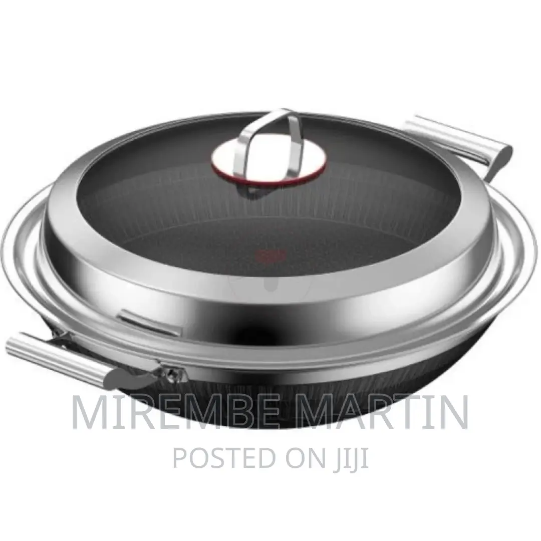 34cm Non-Stick Induction Wok Cookware Saucepan Pot-