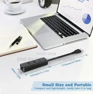 USB Hub 3.0 With 3 Ports, RJ45 Gigabit Ethernet Adapter
