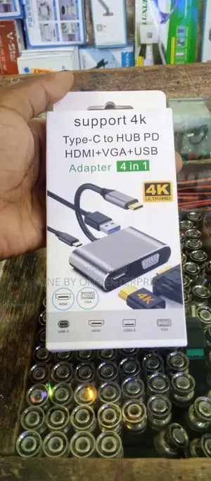 4 in 1 Type-C HUB PD HDMI+VGA+USB Adapter