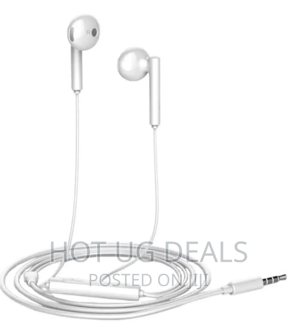 Wired Earphone Headset With Volume Control- White