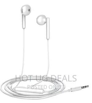 Wired Earphone Headset With Volume Control- White
